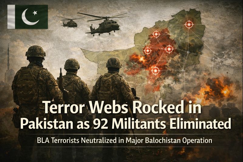 Terror Webs Rocked in Pakistan as 92 Militants Eliminated